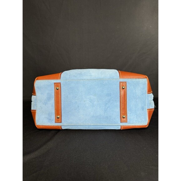 Dooney & Bourke Sky Blue Suede Hobo Bag Logo Lock Key Fob Coin Purse - Picture 7 of 16